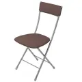 Стул складной Ника 1М до 100кг, корич/серый, сид.39,5*40см, сталь/винилис, h=48см ССН1М/3, Nika