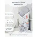 Конверт-одеяло демисезон детский на выписку с поясом 90х90 см.