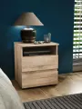 Тумба прикроватная профимебель Парма-12, ЛДСП, 2 выдвижных ящика, полки, цвет дуб сонома