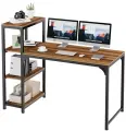 Стол компьютерный Eureka ZX-SH140A-RW со стеллажом (ширина 140 см) Reclaimed Wood