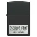 Зажигалка ZIPPO License Plate с покрытием Black Matte, латунь/сталь, черная, 38x13x57 мм