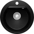 Мойка для кухни каменная POLYGRAN ATOL-460, Черная, Врезная, Круглая (Космос)
