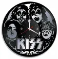 Часы из винила Redlaser группа KISS, кисс, Джин Симмонс, Пол Стэнли, Эрик Сингер, Томми Тайер VW-10103-2