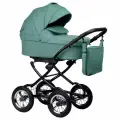 Коляска 2 в 1 Indigo Barbara Eco Classic универсальная, всесезонная, шалфей кожа