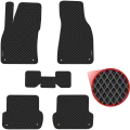 Автомобильные коврики EVA для Audi A4 II B6 (2000-2006), чёрные с чёрным кантом, ячейка - ромб