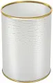Ведро для мусора 3л открытое Geralis M-KWG-B CROCO белое, кант золото