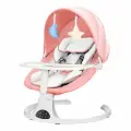 Детские электрические качели / глубокое кресло с функцией электрического качания + подарочная игрушка, розовый
