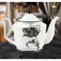 Чайник заварочный, 700 мл. Форма Юлия, рисунок Сысоев. Волшебный сад II. Костяной фарфор. Подарочный набор. Императорский фарфоровый завод ИФЗ ЛФЗ