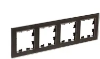Рамка Systeme Electric (schneider Electric) SCHNEIDER ELECTRIC ATLASDESIGN NATURE, Органическое стекло Мокко 4-постовая, ATN320604