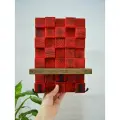 Настенная ключница с полочкой RichWoodArt, дерево, цвет красный, 19х28х9.5 см