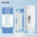 MCHOSE G75 Pro Игровая клавиатура беспроводная-Cabbage Tofu Axis V2, Английская раскладка, белый-голубой
