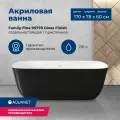 Акриловая ванна Aquanet Family Fine 170x78 95778-GW-MB Gloss Finish (панель Black matte)