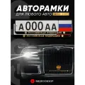 Рамки автомобильные для госномеров с надписью Российская Федерация премиального качества с теснением, цвет золото 2 шт. в комплекте