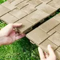 Плитка садовая модульная из полипропилена Брус (9шт - 1м2) (какао)