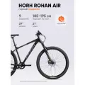 Велосипед горный HORH ROHAN AIR RHD9.4 29 (2025) Black-Grey, мужской, 9 скоростей, алюминиевая рама, на рост 185-195 см