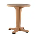 Круглый пластиковый стол «Прованс» 65 см бежевый, имитация дерева