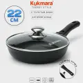 Сковорода Kukmara Традиция с крышкой 22 см , со съемной ручкой, антипригарная