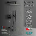 Встраиваемая Душевая Система Со Смесителем С Термостатом И Тропическим Душем На 3 Потребителя Черная Матовая Khabur TVZ-0897 ALMAes Латунь