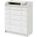 Пеленальный комод Атон Maks с органайзером, 80 х 100 см, 5 ящиков, древесина белая/белый