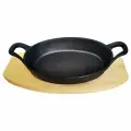 Сковорода порционная чугунная 23см овальная с 2 ручками на подставке TM MY REAL IRON COOK