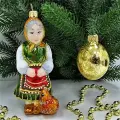 Irena-Co Набор елочных игрушек, стекло Бабушка - 12,5х6х5,5, Яйцо - 6х4х4