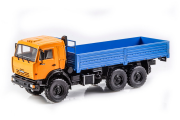Модель коллекционная SSM Камский грузовик 43118 бортовой с тентом, оранжевый / синий