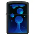 Зажигалка ZIPPO Lava Lamp с покрытием Black Light, латунь/сталь, черная,матовая 38x13x57 мм