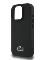 Lacoste для iPhone 16 Pro чехол PC/TPU&PVC Iconic Woven logo Hard Black (MagSafe)