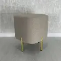 Пуф MPlast Дольче, ткань букле, 40 см x 45 см x 40 см, опора металл золото глянец 15 см