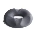 Подушка с отверстием Пончик серая с эффектом памяти, для осанки на стул кресло в машину