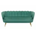 Прямой дизайнерский диван ракушка, Pearl triple green, зеленый