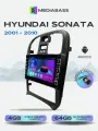 Магнитола для авто Hyundai Sonata 2001-2012. Андроид магнитола, 4/64ГБ с переходной рамкой. Хендай Соната