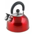 Чайник со свистком, нержавеющая сталь, 2.15 л, серия Holiday, красный металлик, PERFECTO LINEA (диаметр 19 см, высота 16 см, общий объем изделия 2,5л)