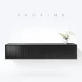 Тумба под ТВ MetalDesign, Proxima MD 7153, 190х40х40 см, черный - черный рифленое стекло