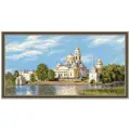 Риолис Набор для вышивания крестом Нилова Пустынь (1457), бежевый/зеленый/голубой, 60 х 30 см