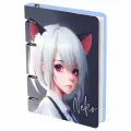 Тетрадь на кольцах 100л, А5 MESHU Neko, картон, матовая ламинация, тиснение фольгой (MS_50667), 10шт.