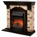 Электрокамин RealFlame Dublin Rock Corner коричневый МДФ с очагом Majestic, имитация звука, обогрев, имитация пламени
