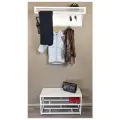 Loft комплект для прихожей из металла и ЛДСП-белая, обувница, вешалка настенная Ватсон, ширина 85см. Белая