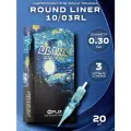 Картриджи для тату и татуажа WJX Ultra Round Liner 1003RL 0.30 мм, 20 штук