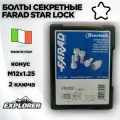 Болты секретные Farad Star 12x1.25 конус 2 ключa 17 M12 x 1,25 (VN328/2)