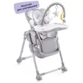 Стульчик-шезлонг для кормления JUNION Micey, дуга с игрушками, режим укачивания, серый