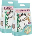 TOSHIKO наполнитель древесный комкующийся для туалета кошек с ароматом лаванды (5 + 5 л)