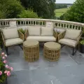 Набор садовой мебели, Комплект мебели Тифани на 4 персоны, искусственный ротанг, бежевый, для дачи, кафе и ресторанов
