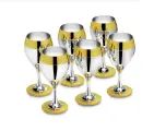 Бокалы для вина Принц из нержавеющей стали с золотым декором/ 6 штук от Zepter