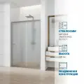 Дверь в душевую нишу GWMPKB019D2-07 100x200 см, цвет фурнитуры хром матовый, цвет стекла матовый, стекло закаленное 6 мм, открывание двери левое / правое