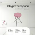 Табуреты Nika ТБСК1 2шт, складные, эко-кожа, металлические, круглые