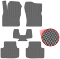 Автомобильные коврики EVA для Skoda Octavia III A7 (2013-2020), серые с серым кантом, ячейка - ромб