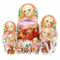 Матрешка Зимняя Тройка, 10 мест, 25см (28015)