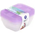 Violet Набор контейнеров Frescо 4 шт., 11.5x15.5 см, прозрачный/лавандовый, 4 шт.