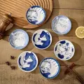 Керамическая тарелка DIVEDEER с рисунком Lucky Cat 10 см, 4pcs